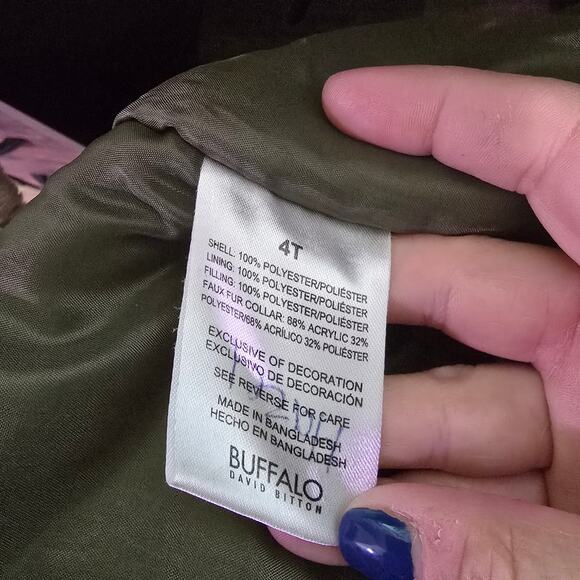 Buffalo David Bitton Toddler Girl Aviator Bomber Jacket Faux Fur Trim Collar 4T - Picture 8 of 12